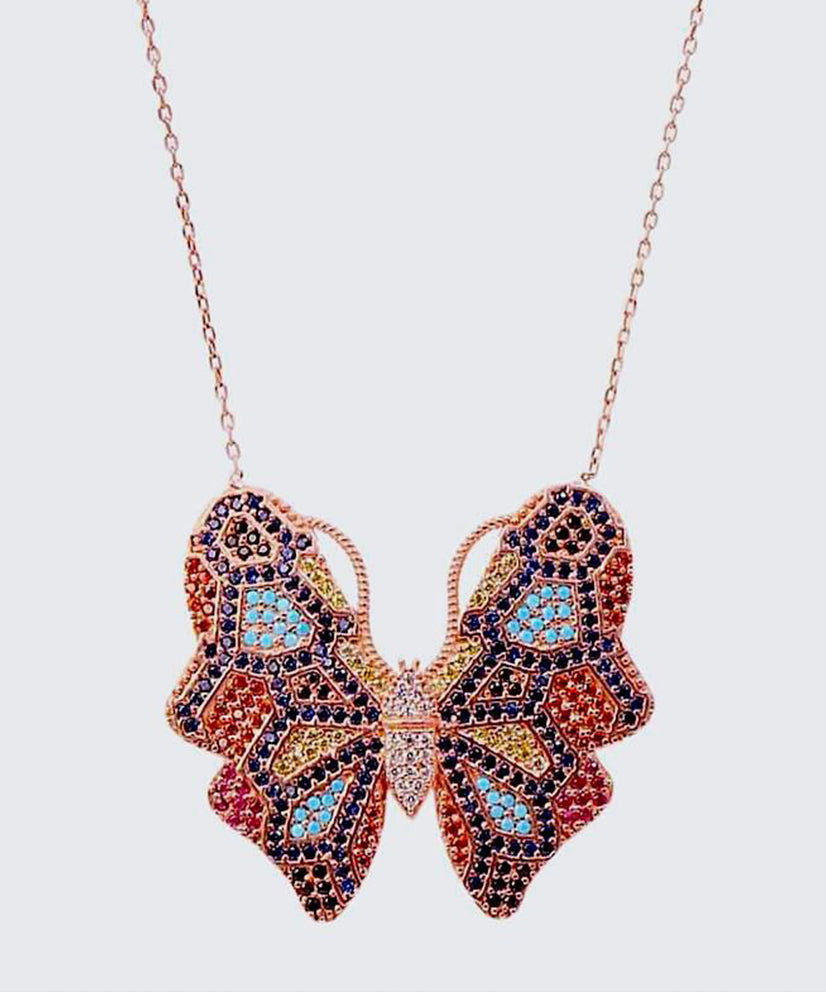 Multicolour Butterfly Necklace