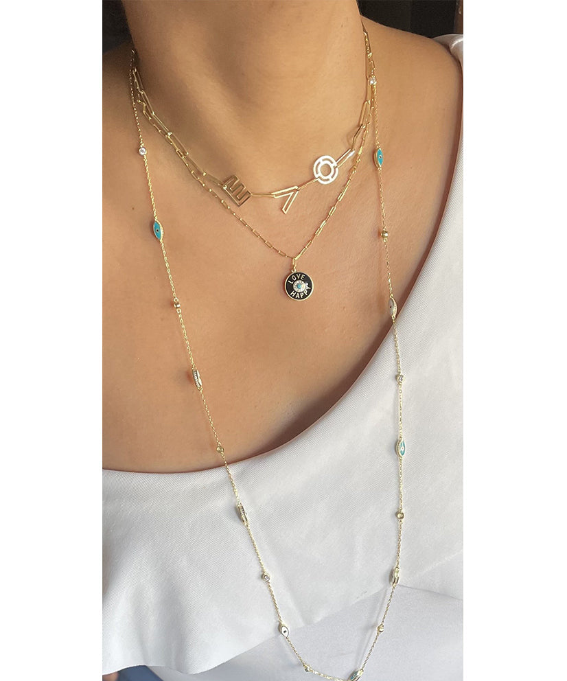 Mini Evil Eye Long Wrap Necklace