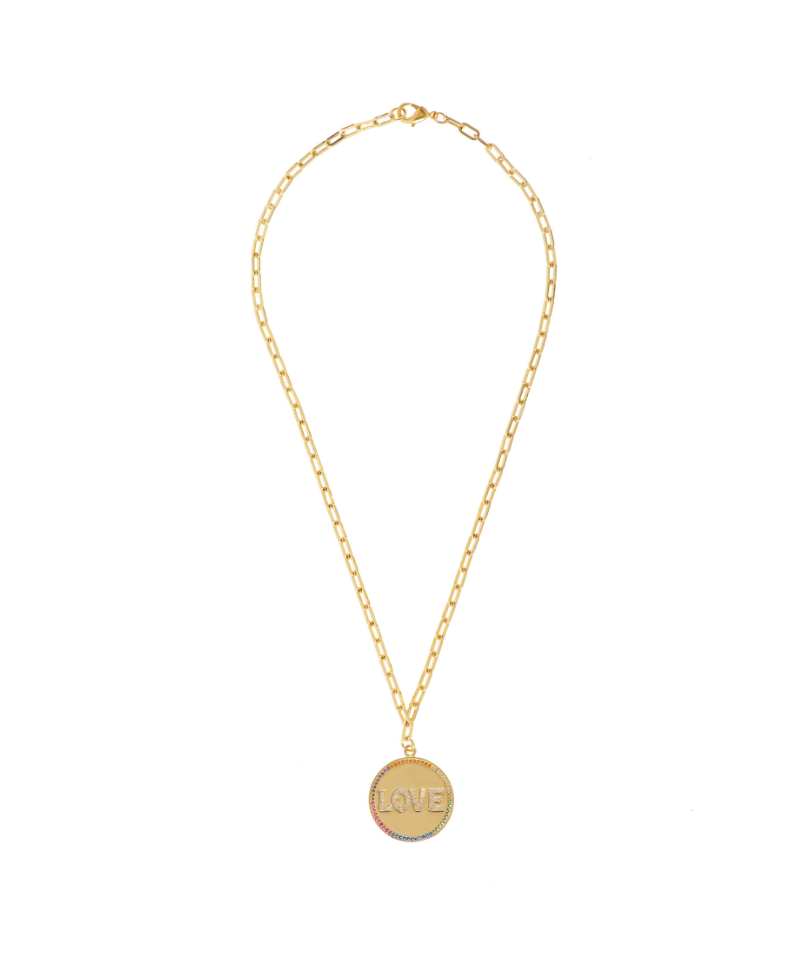 Love Rainbow Medallion Necklace
