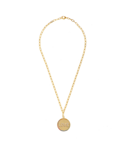 Love Rainbow Medallion Necklace