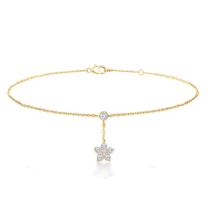 Floral Crystal Charm Anklet