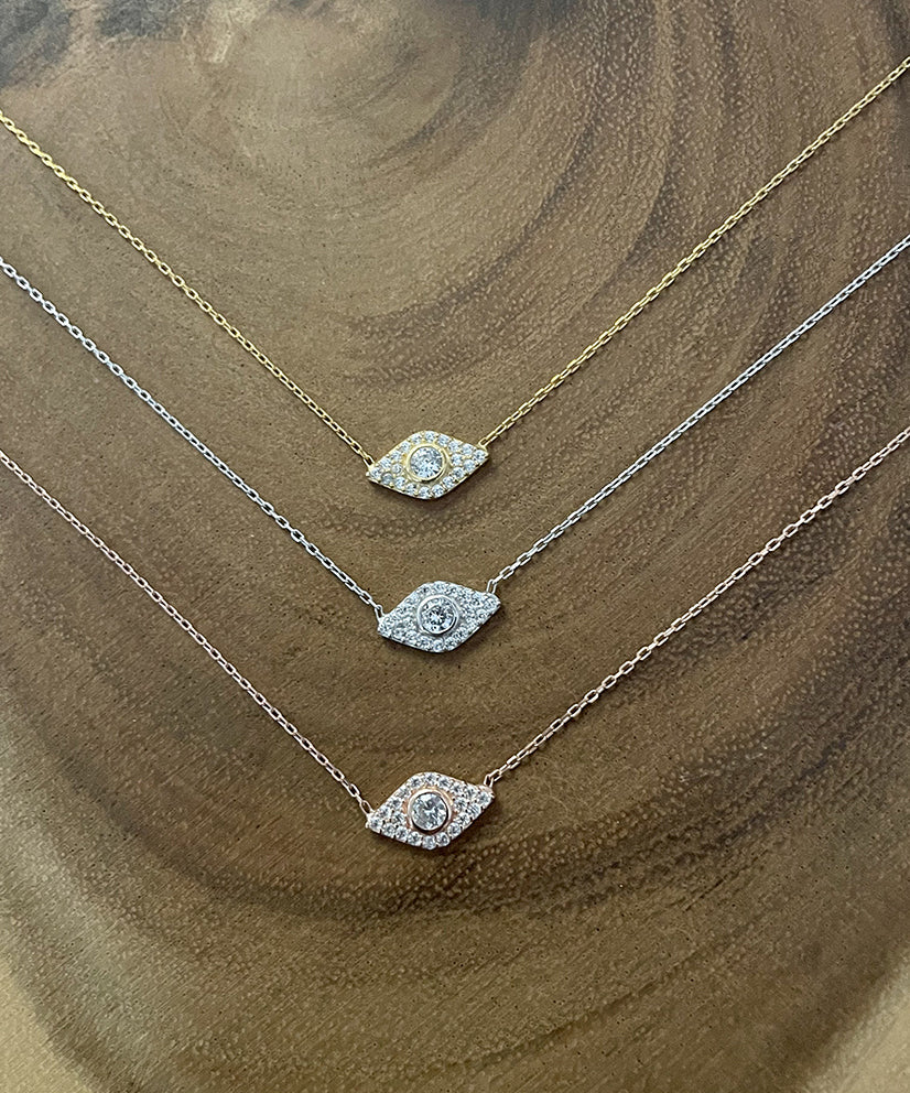 Mini Diamond Evil Eye Necklace