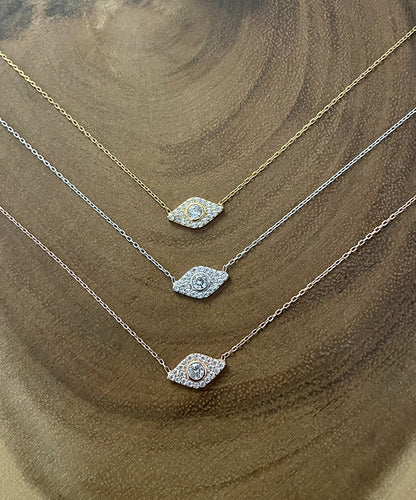 Mini Diamond Evil Eye Necklace