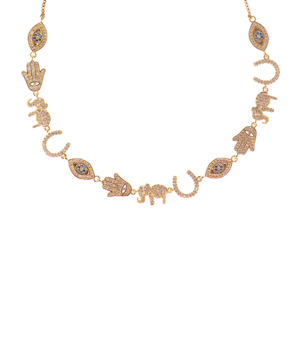 Good Luck Charms Evil Eye Adjustable Choker Necklace