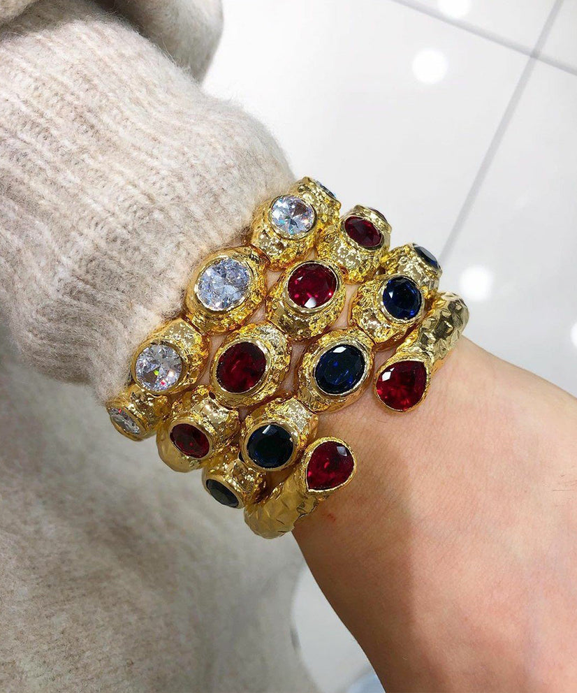 Bedazzle Flexi Bangle Bracelet - Gold