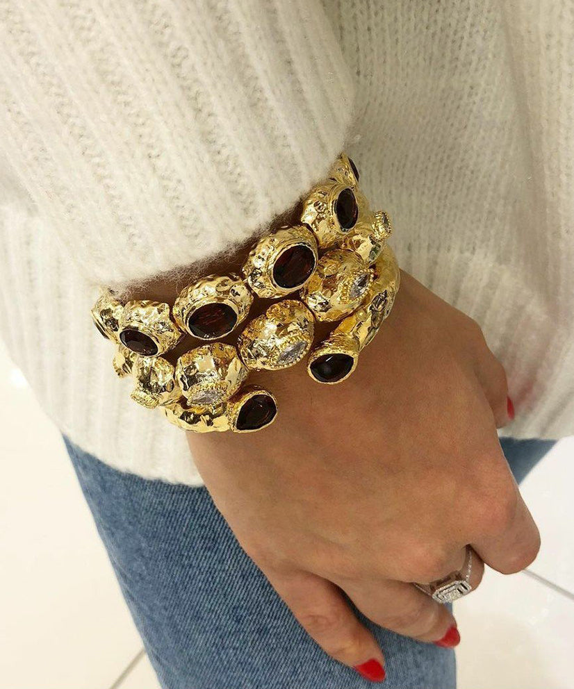 Bedazzle Flexi Bangle Bracelet - Gold