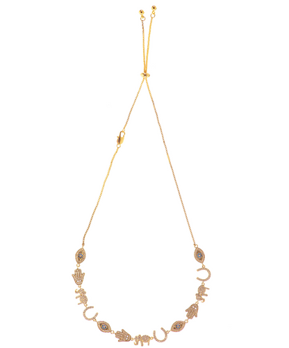 Good Luck Charms Evil Eye Adjustable Choker Necklace