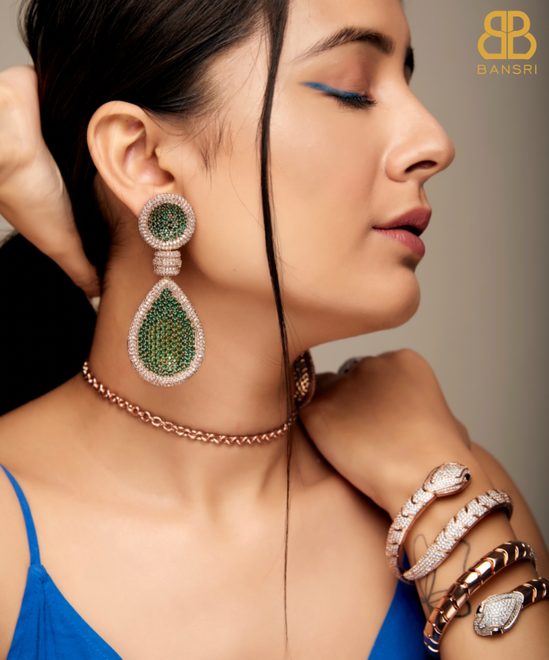 Kelly Crystal Encrusted Tear Drop Earrings