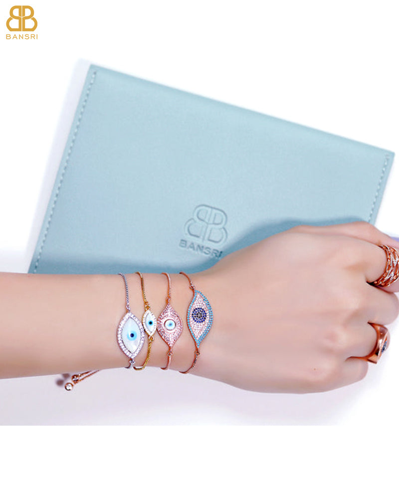Evil Eye Tennis Bracelet with Swarovski Crystals