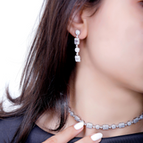 Baguette Uncut Swarovski Diamond Choker Necklace & Earring Set