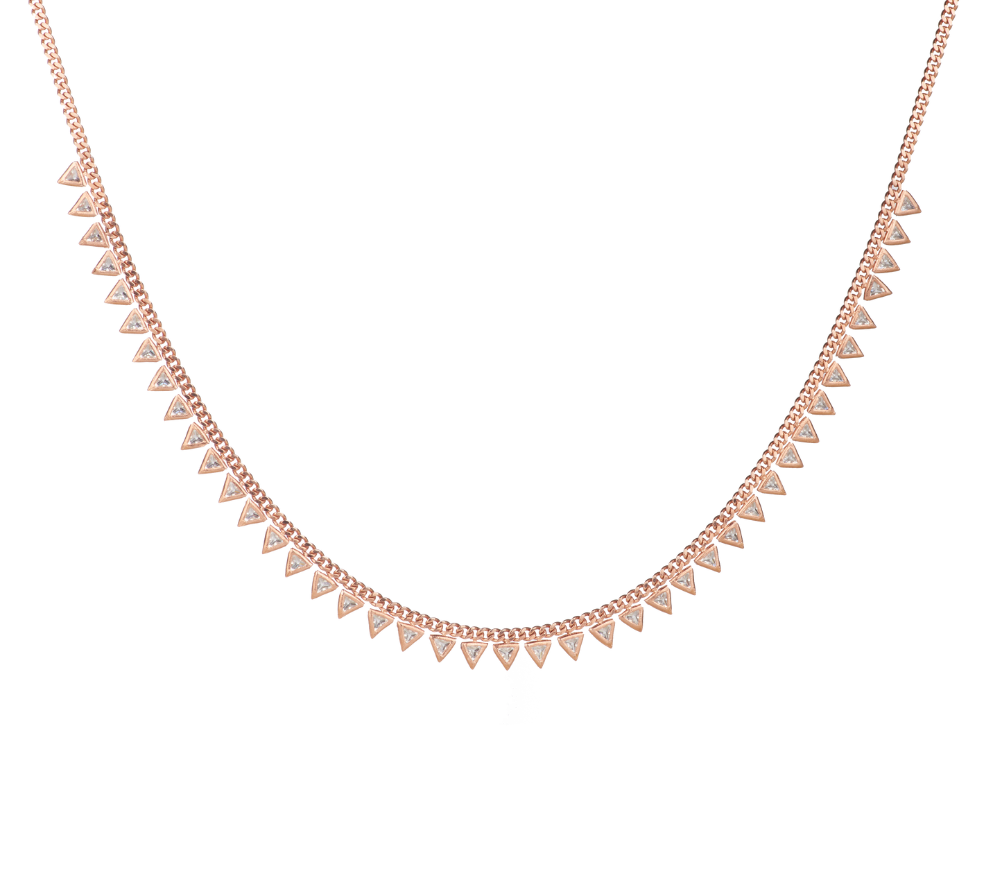 CZ Studded Zigzag Collar Chain Necklace