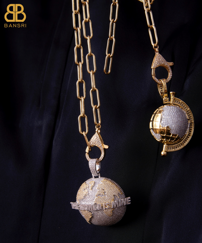 Globe Trotter Detachable Pendant Link Necklace