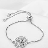 Aum Medallion Tennis Bracelet with Swarovski Crystals