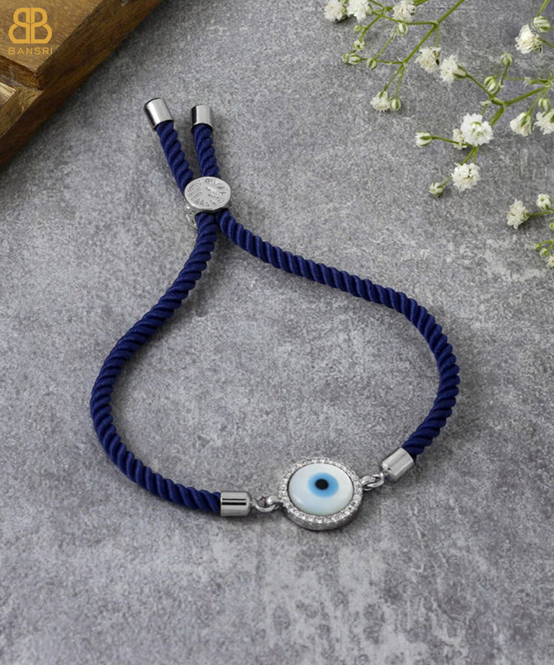 Evil Eye Disc Adjustable Cord Bracelet