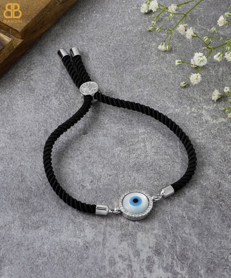 Evil Eye Disc Adjustable Cord Bracelet