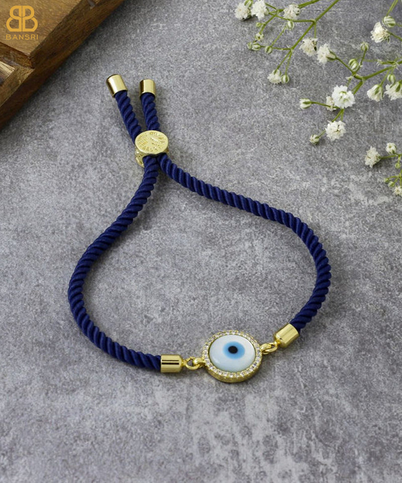 Evil Eye Disc Adjustable Cord Bracelet
