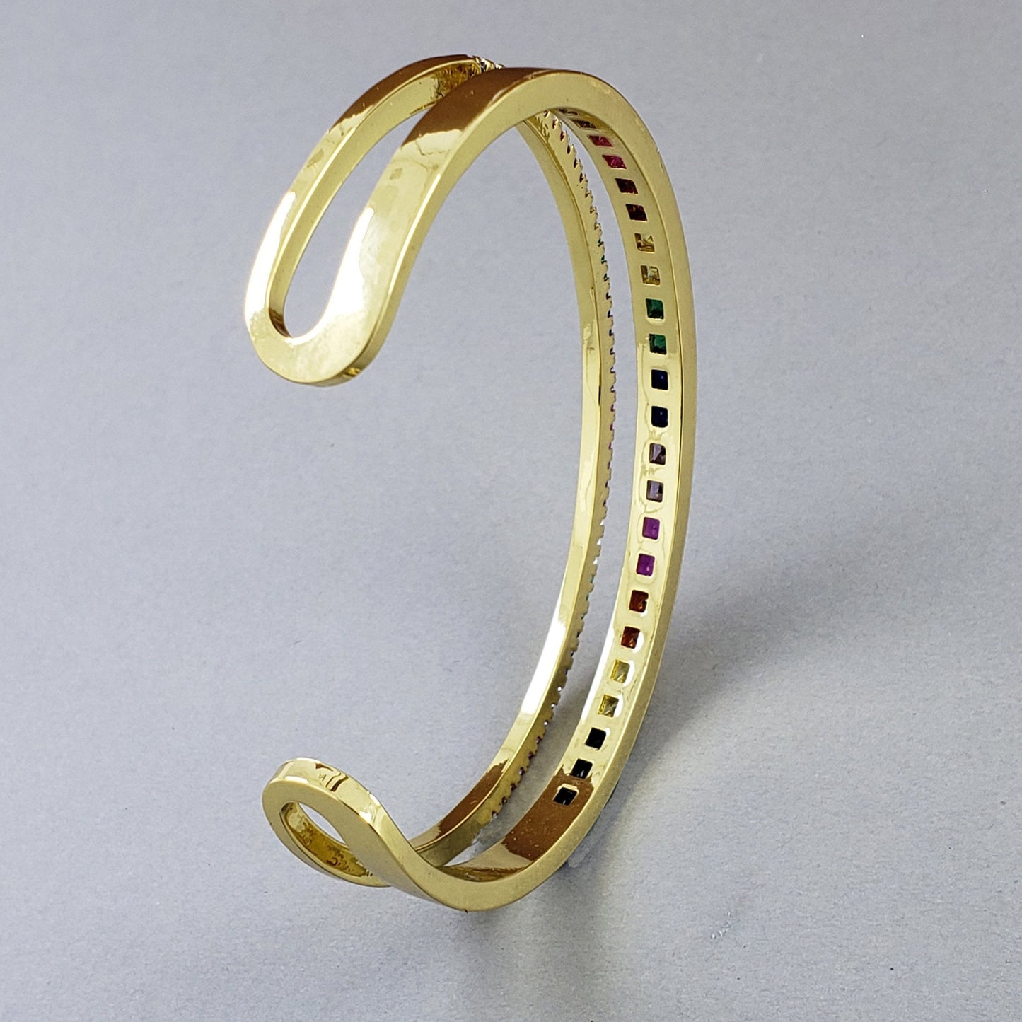 Multi Crystal Flexi Bangle Bracelet