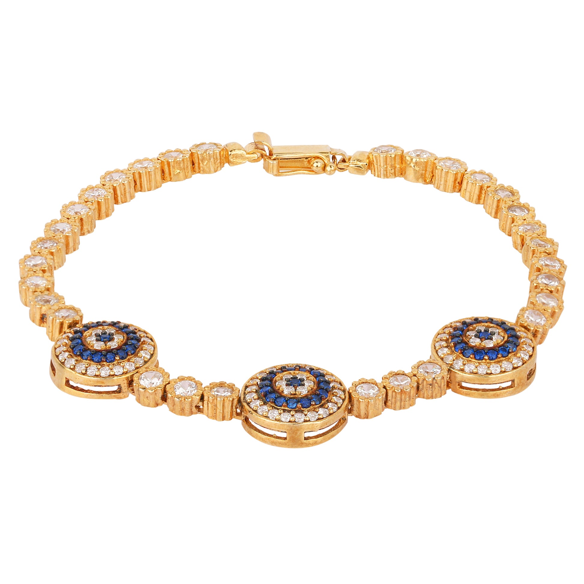 Three Eye Tennis Bracelet - BANSRI                                                                 Jewelry Lounge