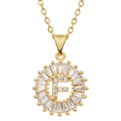 Initial Baguette Diamond Medallion Watch Charm