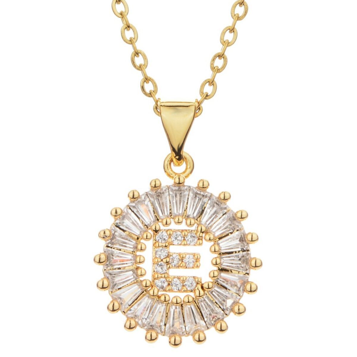 Initial Baguette Diamond Medallion Watch Charm