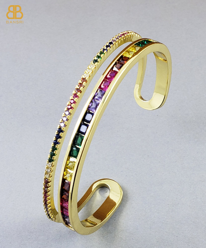 Multi Crystal Flexi Bangle Bracelet