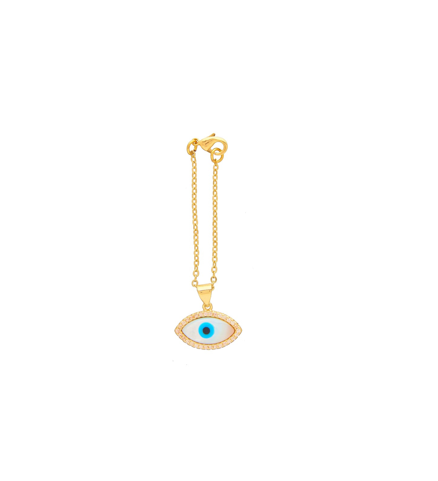 Oval Mother of Pearl Evil Eye Disc Watch Charm