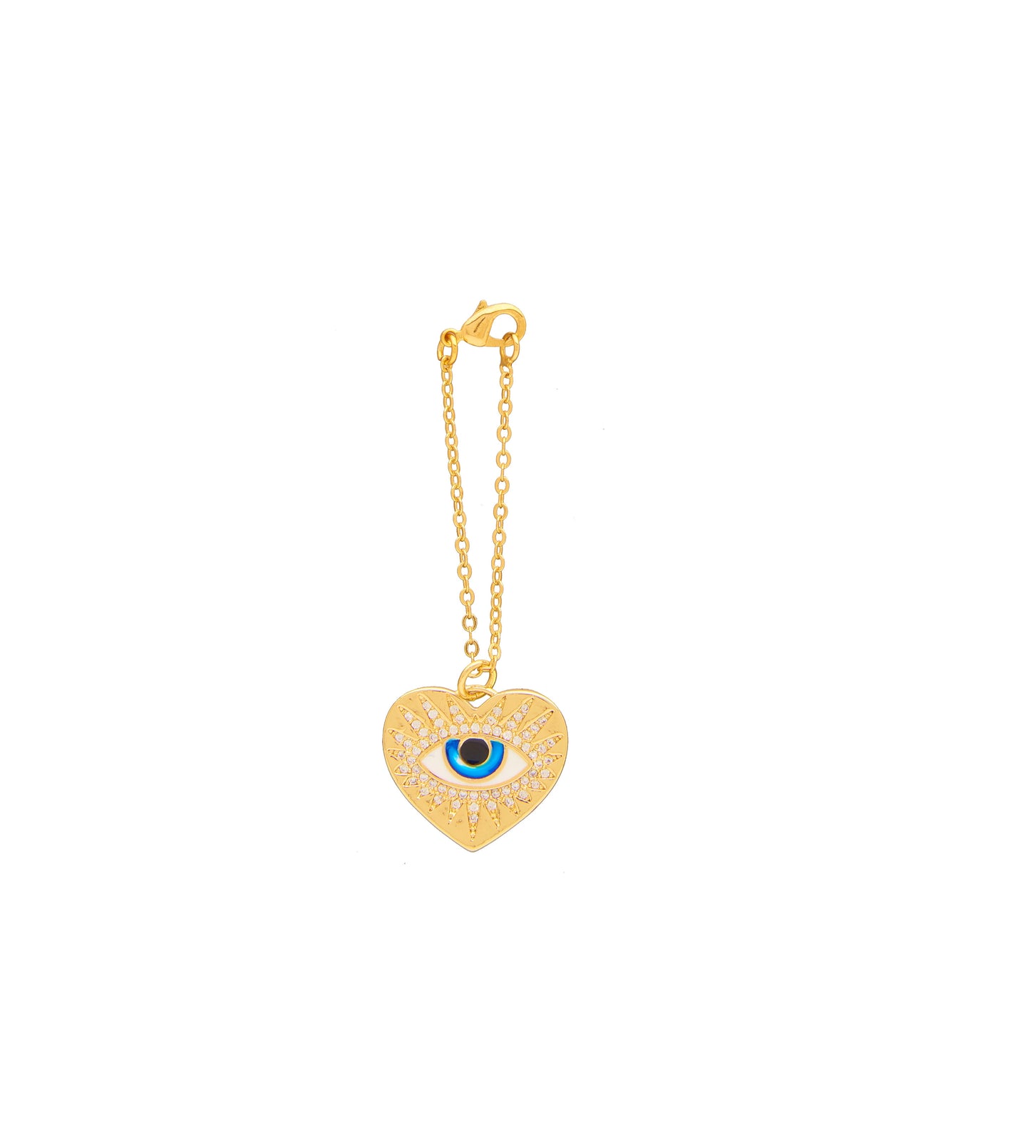 Enamel Love Heart Evil Eye Watch Charm