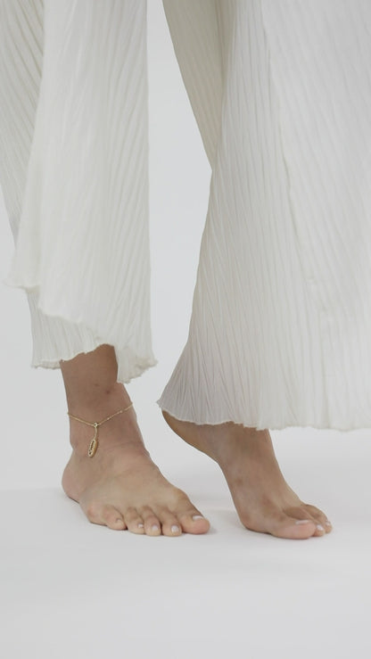 Link Charm Diamonte Anklet