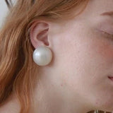 30mm Round Pearl Stud Earrings
