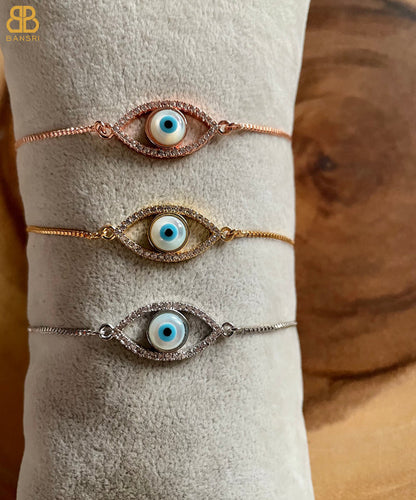 Evil Eye Tennis Bracelet with Swarovski Crystals