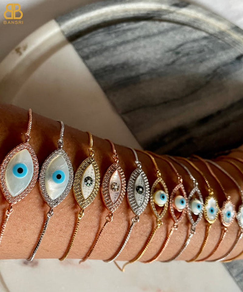 Evil Eye Tennis Bracelet with Swarovski Crystals
