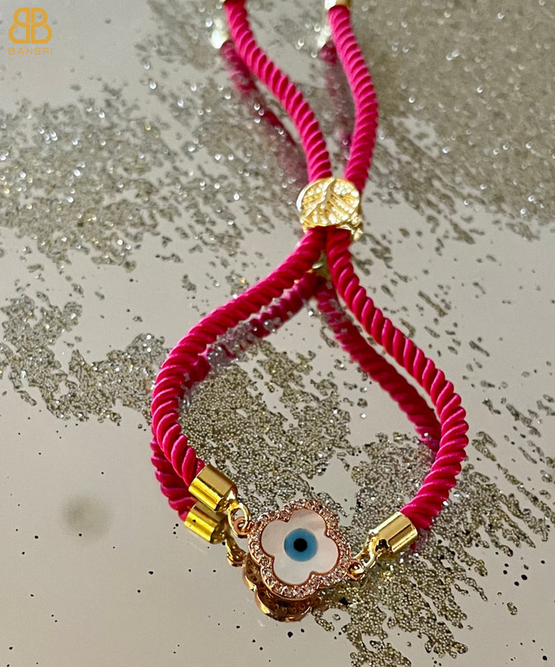 Lucky Clover Adjustable Cord Bracelet