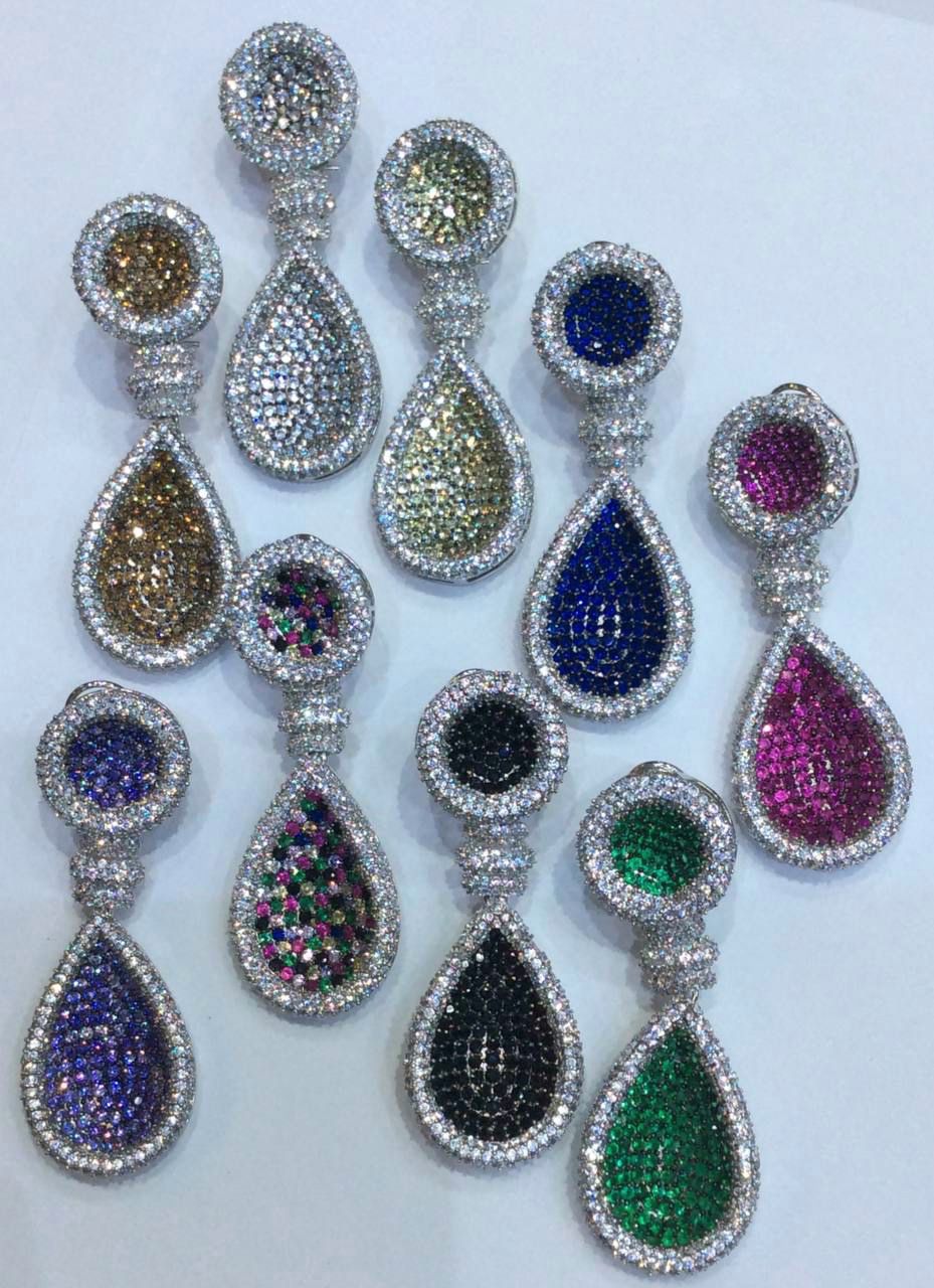 Kelly Crystal Encrusted Tear Drop Earrings