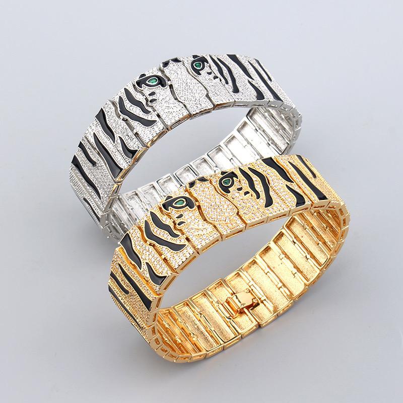 Link Panther Face Diamonte Bracelet